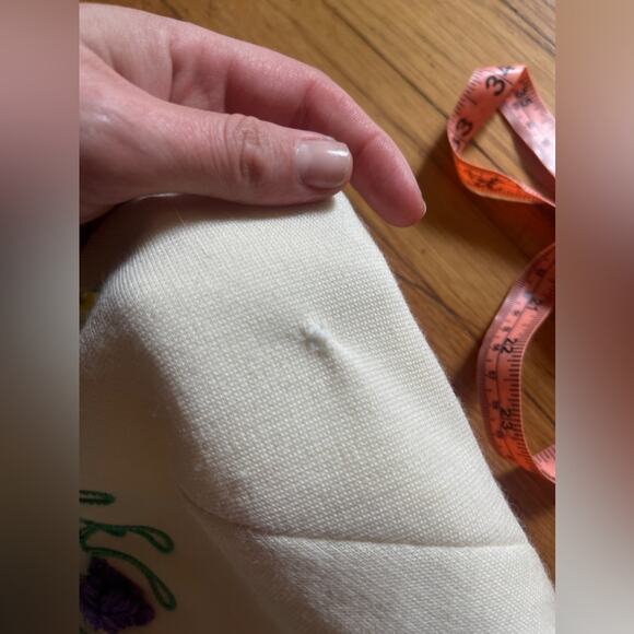 70s Vintage Cream Knit Maxi Dress w embroidered neckline - Picture 5 of 10